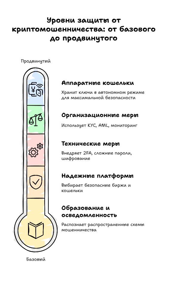 Уровни защиты от криптомошенничества: от базового до продвинутого